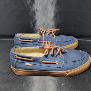 vans black boat shoes
